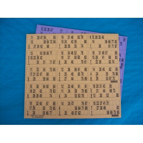 Loto Bingo 6 Grilles de loto sur une plaque en carton epaisseur 1